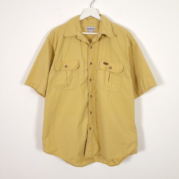 Carhartt Yellow Button Down Shirt - Picture 1 of 7